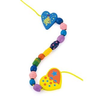 Lacing beads - 180 pieces and 5 cords